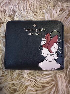 Kate Spade New York & Disney Collab Black Minnie Mouse Zip Wallet